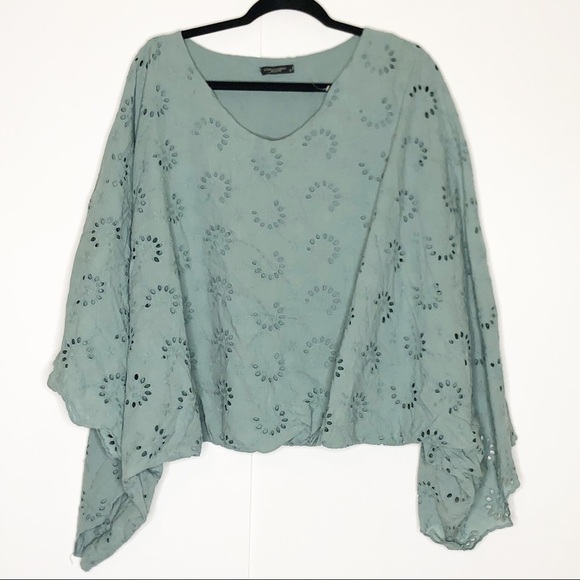 Lungo L'arno Green Eyelet Top - Picture 1 of 5